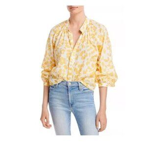 Mother The Sunburst Leopard Floral Print Button‎ Front Blouse Size Large